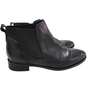 Topshop Black Leather Goodyear Welted Chelsea Boots sz 5 Dark Academia minimalis